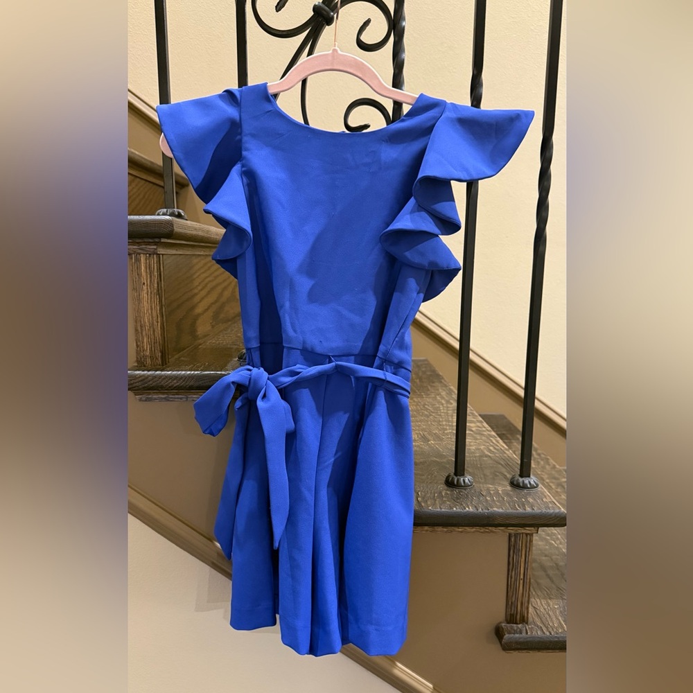 Blue Ruffle Sleeve Kids Romper